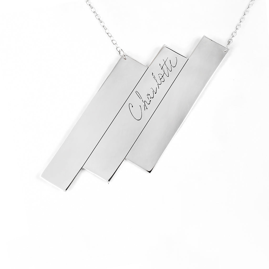 Triple Bar Name Necklace