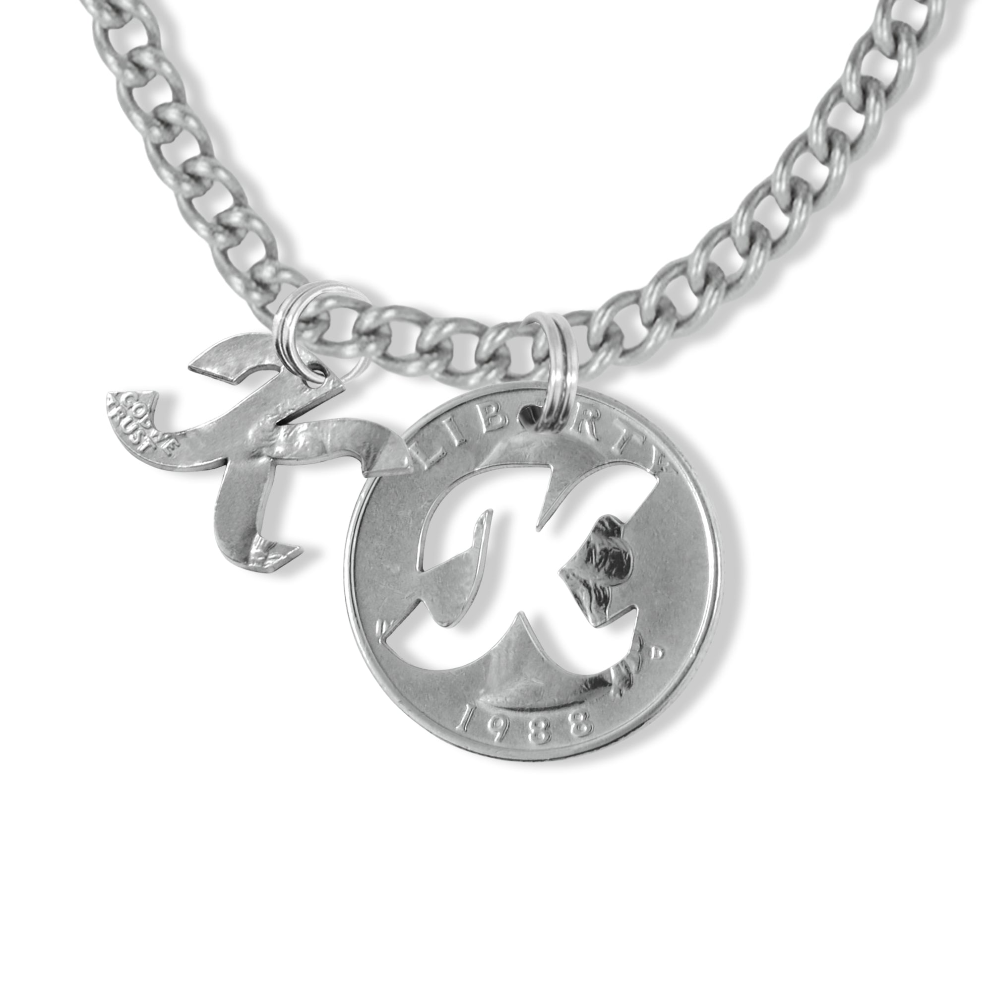 Liberty Letters- Initials Necklace - Minted from U.S. Quarters - Personalized Initial