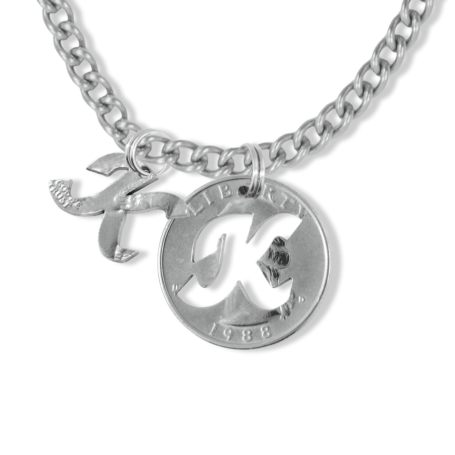 Liberty Letters- Initials Necklace - Minted from U.S. Quarters - Personalized Initial