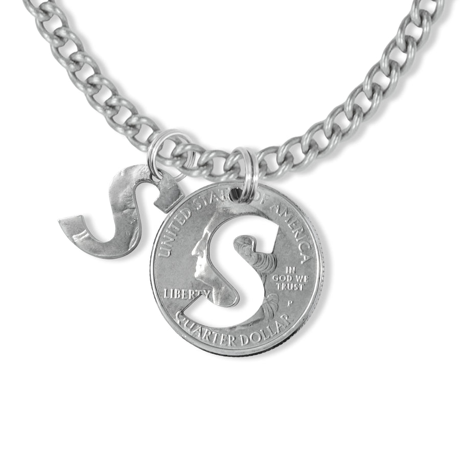 Liberty Letters- Initials Necklace - Minted from U.S. Quarters - Personalized Initial