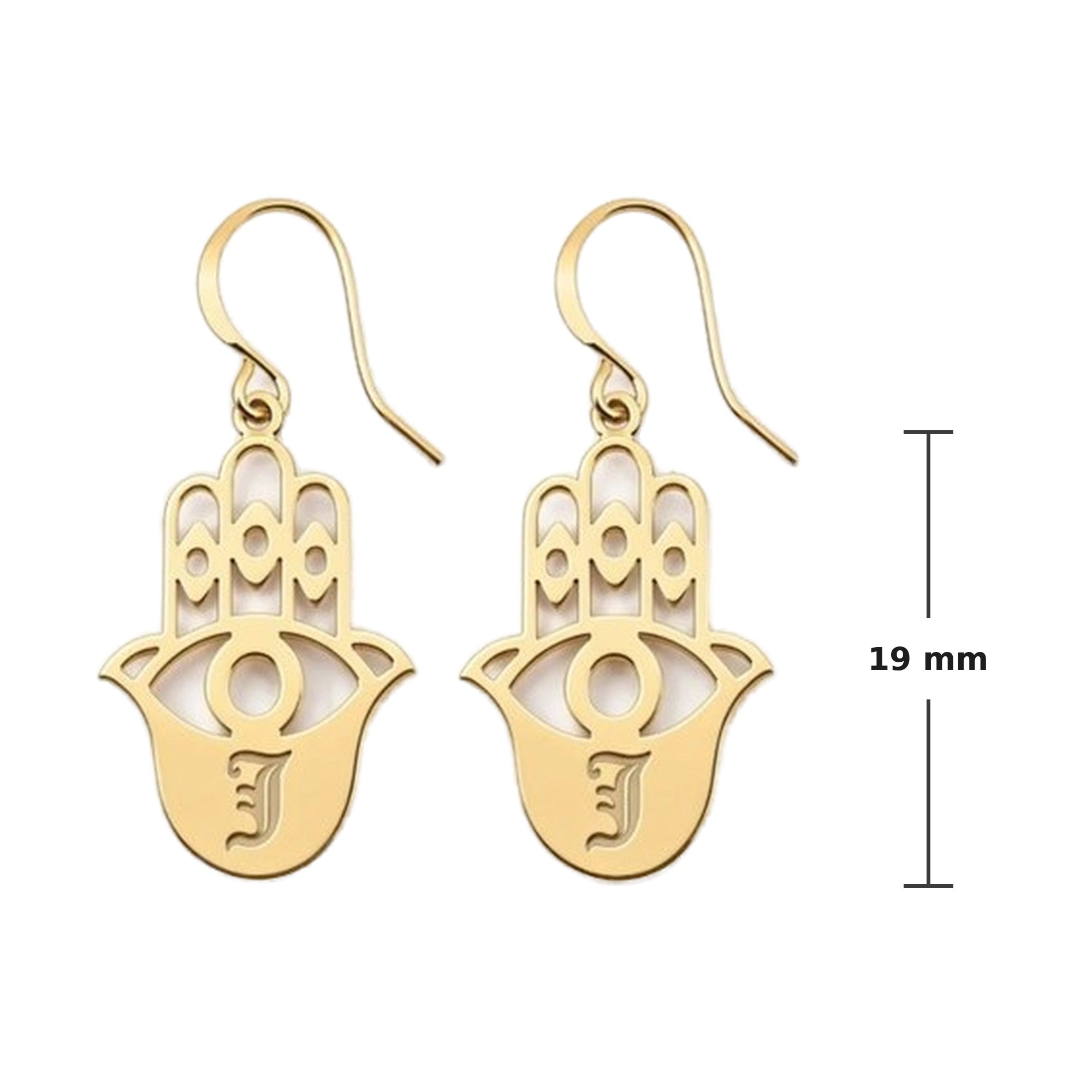 Hamsa Personalized Initial Earrings