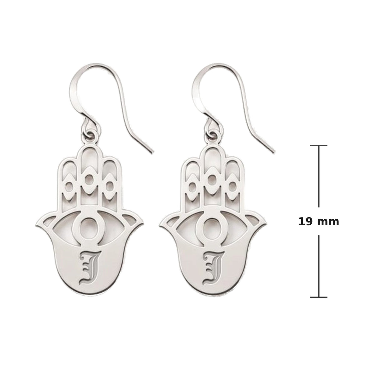 Hamsa Personalized Initial Earrings