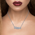 Personalzied Nameplate with Double Heart Undertail in Sterling Silver or Gold Plated Sterling Silver