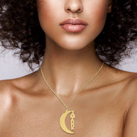 Crescent Moon Name Necklace
