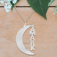 Crescent Moon Name Necklace