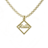 Elegant Square Frame Name Pendant in Sterling Silver or Gold Plated Sterling Silver