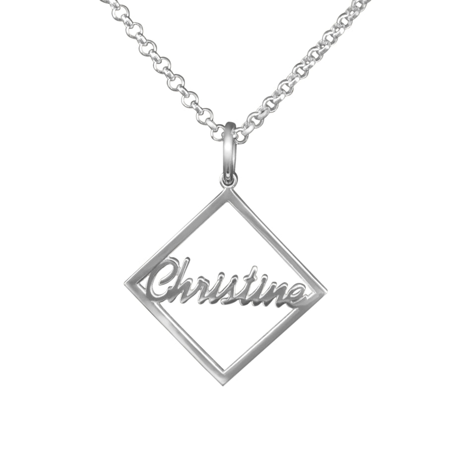 Elegant Personalized Framed Name Pendant