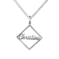Elegant Personalized Framed Name Pendant