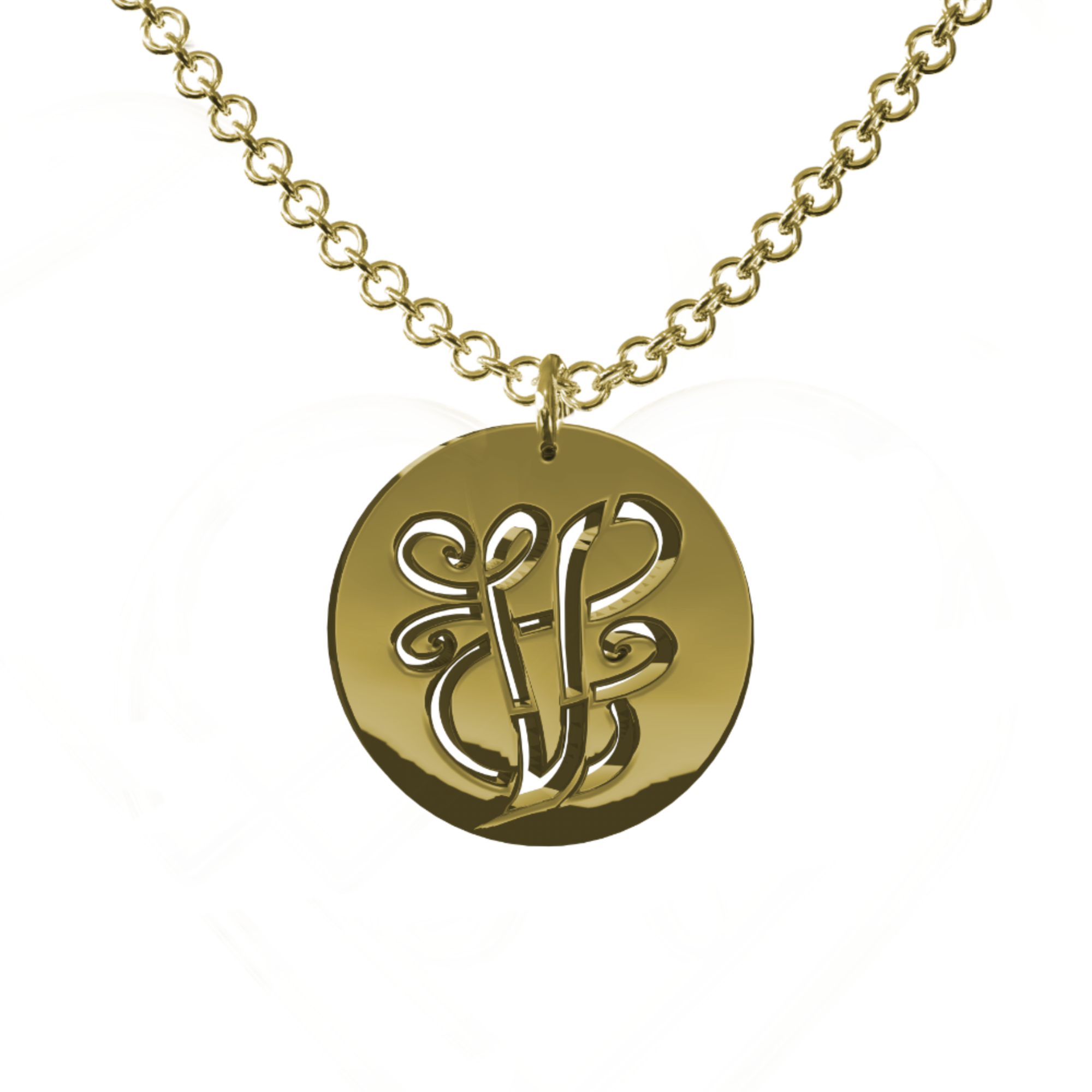 Personalized Designer Initial Necklace in Sterling Silver or Gold Plated Sterling Silver