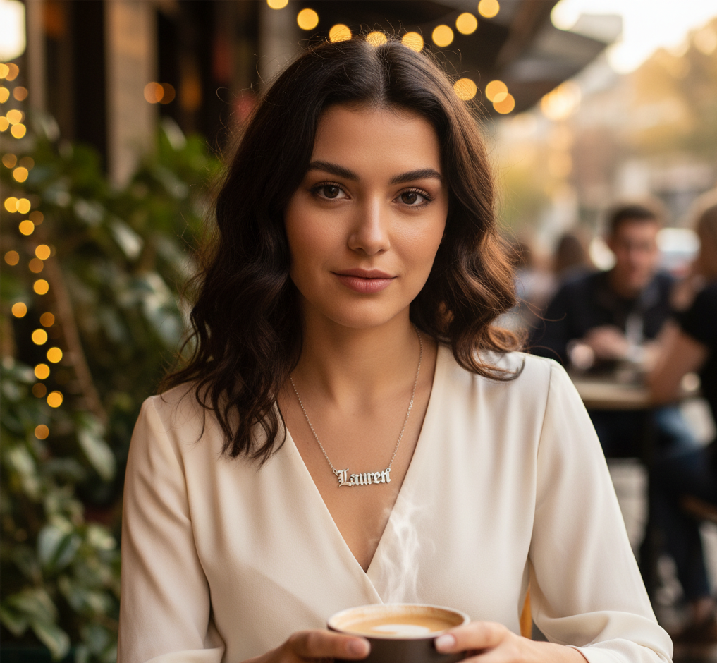 Classic Old English Nameplate Necklace
