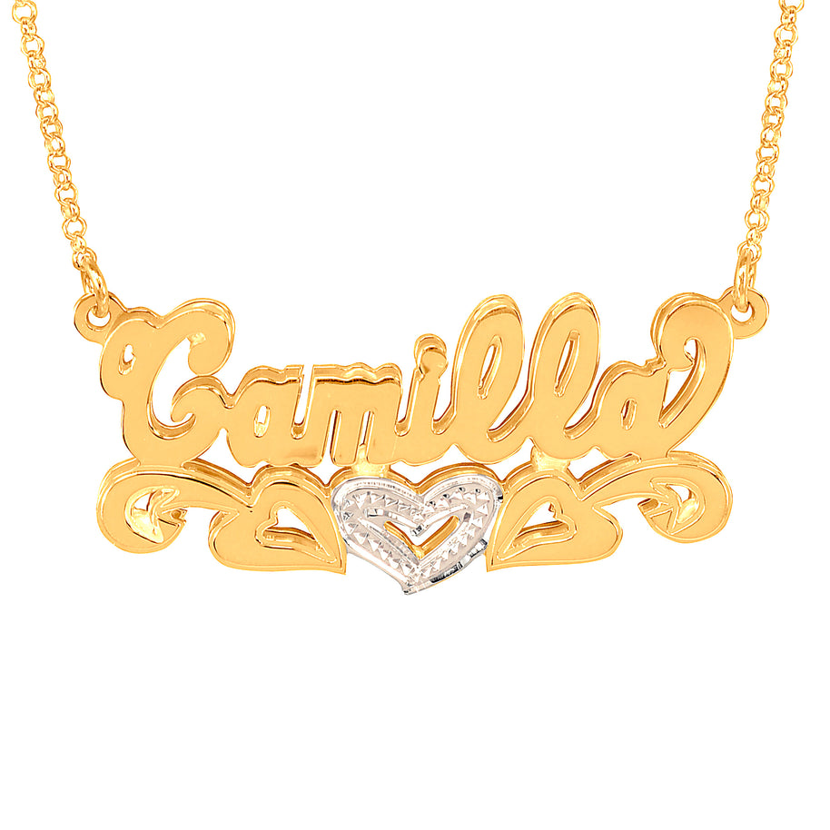 Sterling Silver Name Necklace - Personalized Custom Name - Beaded 3D