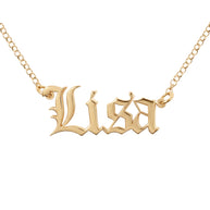 Heights Jewelers Old English Double Nameplate  Personalized Name Necklace