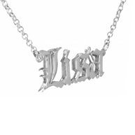 Heights Jewelers Old English Double Nameplate  Personalized Name Necklace