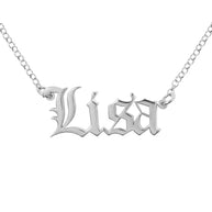 Heights Jewelers Old English Double Nameplate  Personalized Name Necklace
