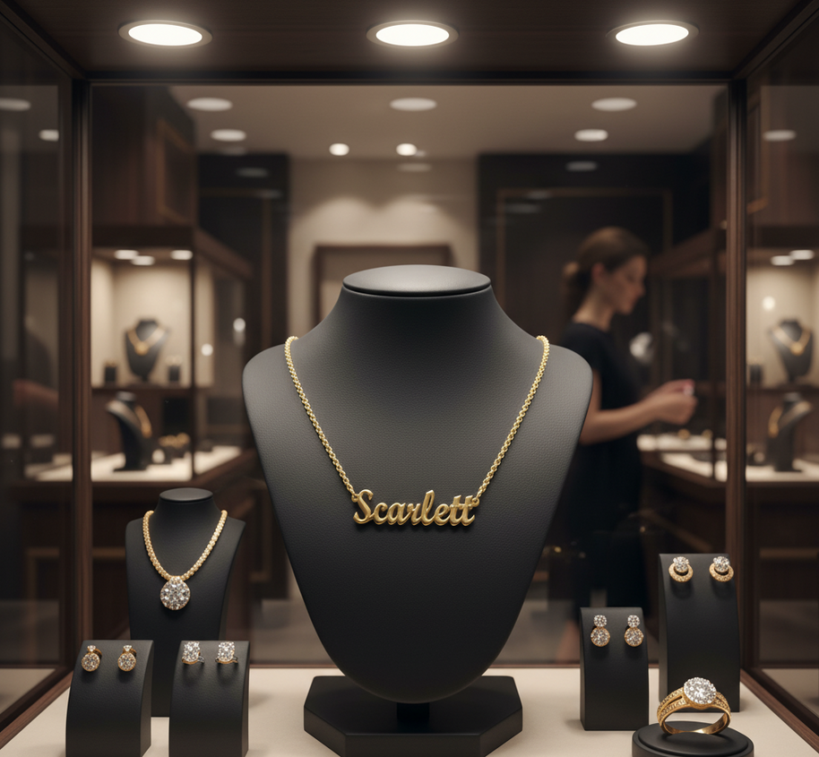 Dome Serene Nameplate Necklace Custom Name Personalized