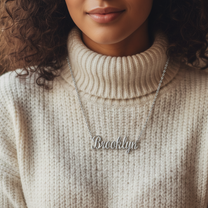 Dome Serene Nameplate Necklace Custom Name Personalized