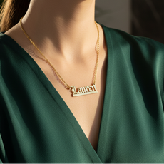 Old English Nameplate Necklace - Custom Name - Sovereign Undertail