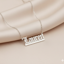 Old English Nameplate Necklace - Custom Name - Sovereign Undertail