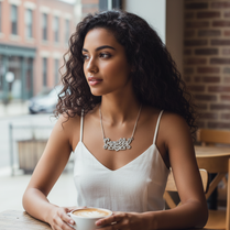 Sterling Silver Name Necklace - Personalized Custom Name - Beaded 3D