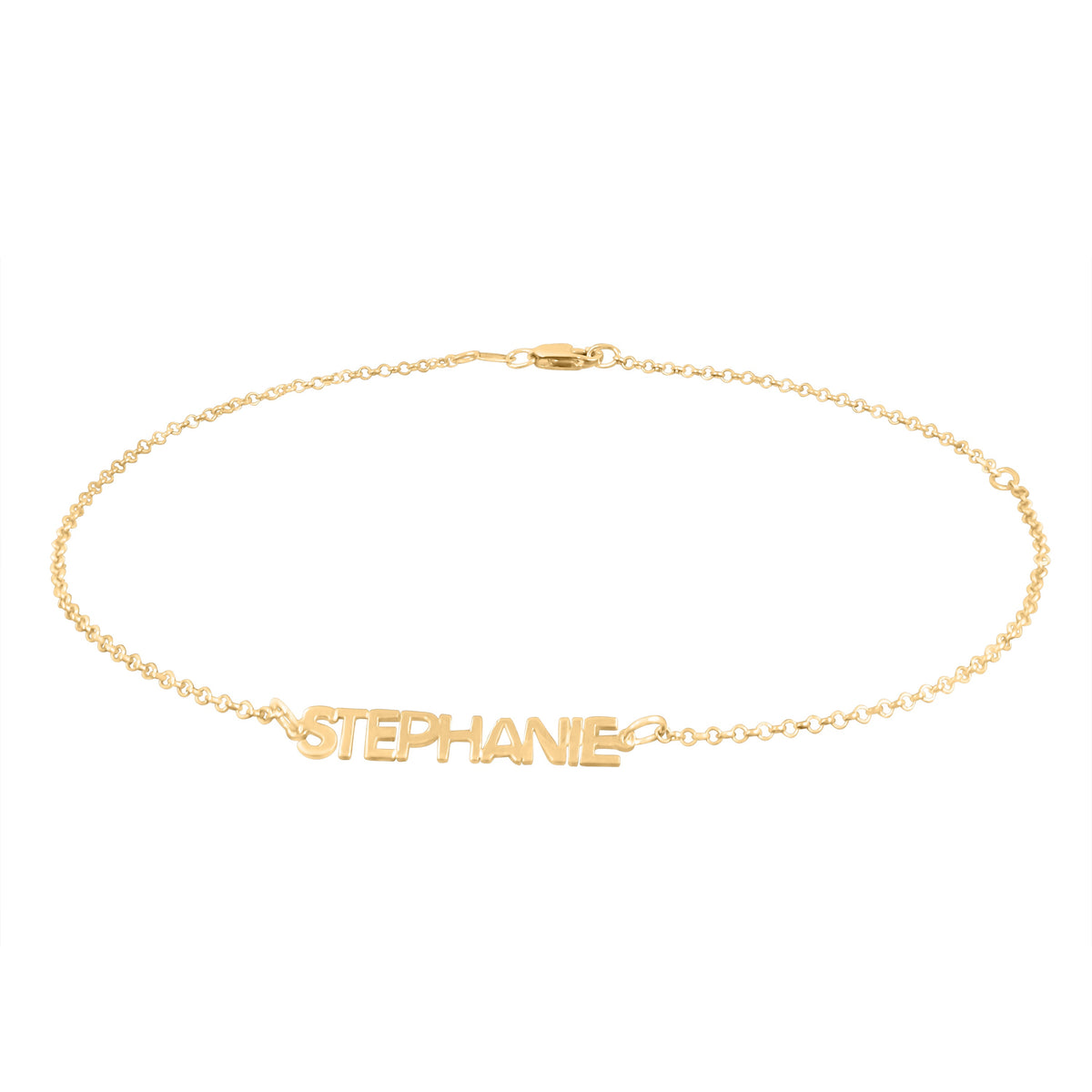 Mini Name Anklet - gold plated