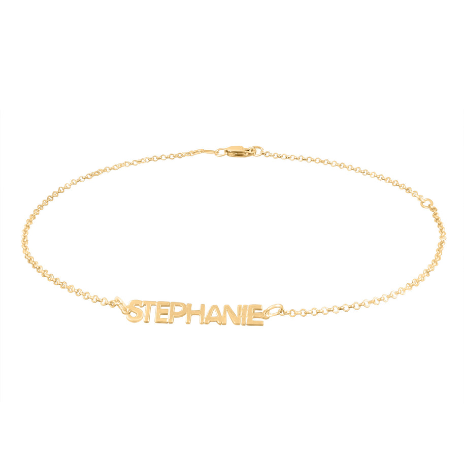 Mini Name Anklet - gold plated