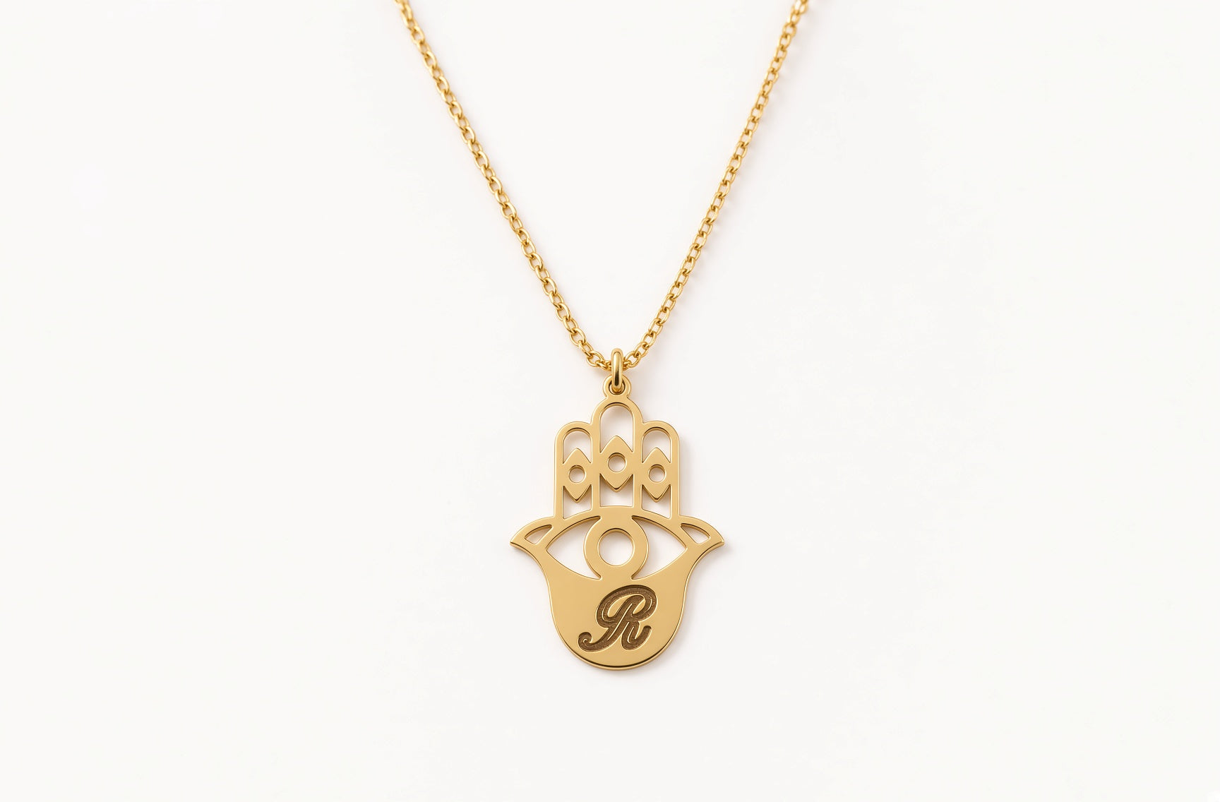 Hamsa Personalized Necklace | Name or Initial | Sterling Silver or Gold Plated Sterling Silver
