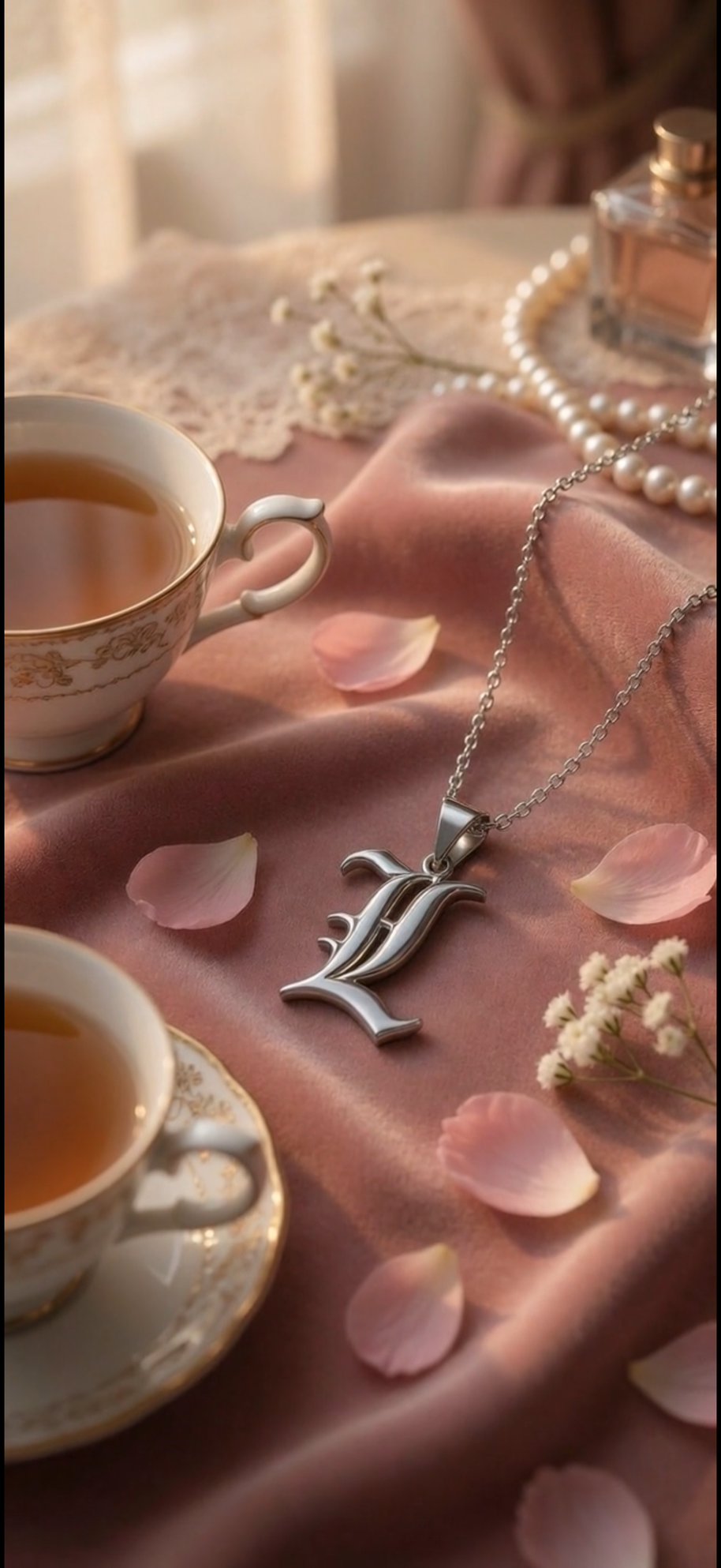 Heights Jewelers Personalized 1 In. Gothic Script Initial Necklace Sterling Silver ($75.65 at checkout)