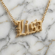 Heights Jewelers Old English Double Nameplate  Personalized Name Necklace