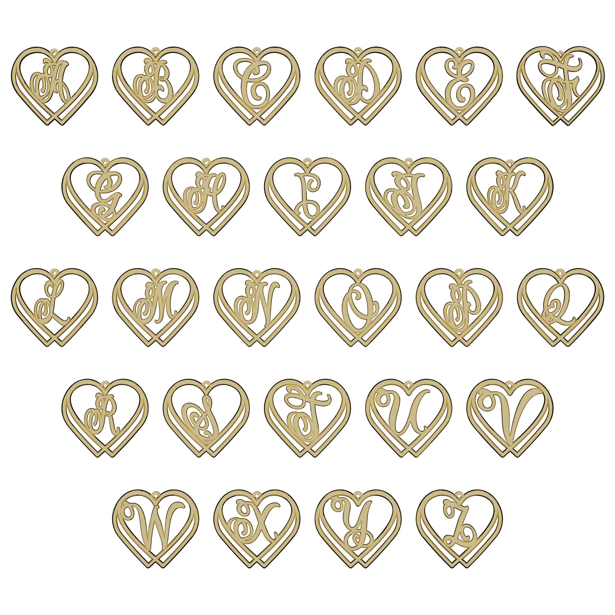 Entwined Hearts Initial Pendant