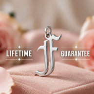Gothic Script Initial Necklace | Sterling Silver | Lifetime Guarantee