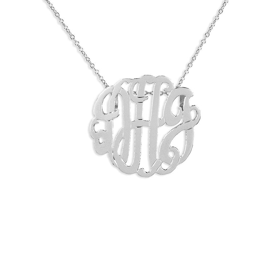 Sterling Silver Monogram Necklace with Sliding Chain