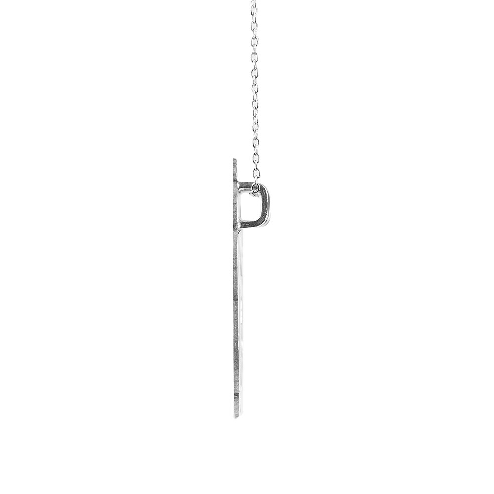Sterling Silver Monogram Necklace with Sliding Chain - worn