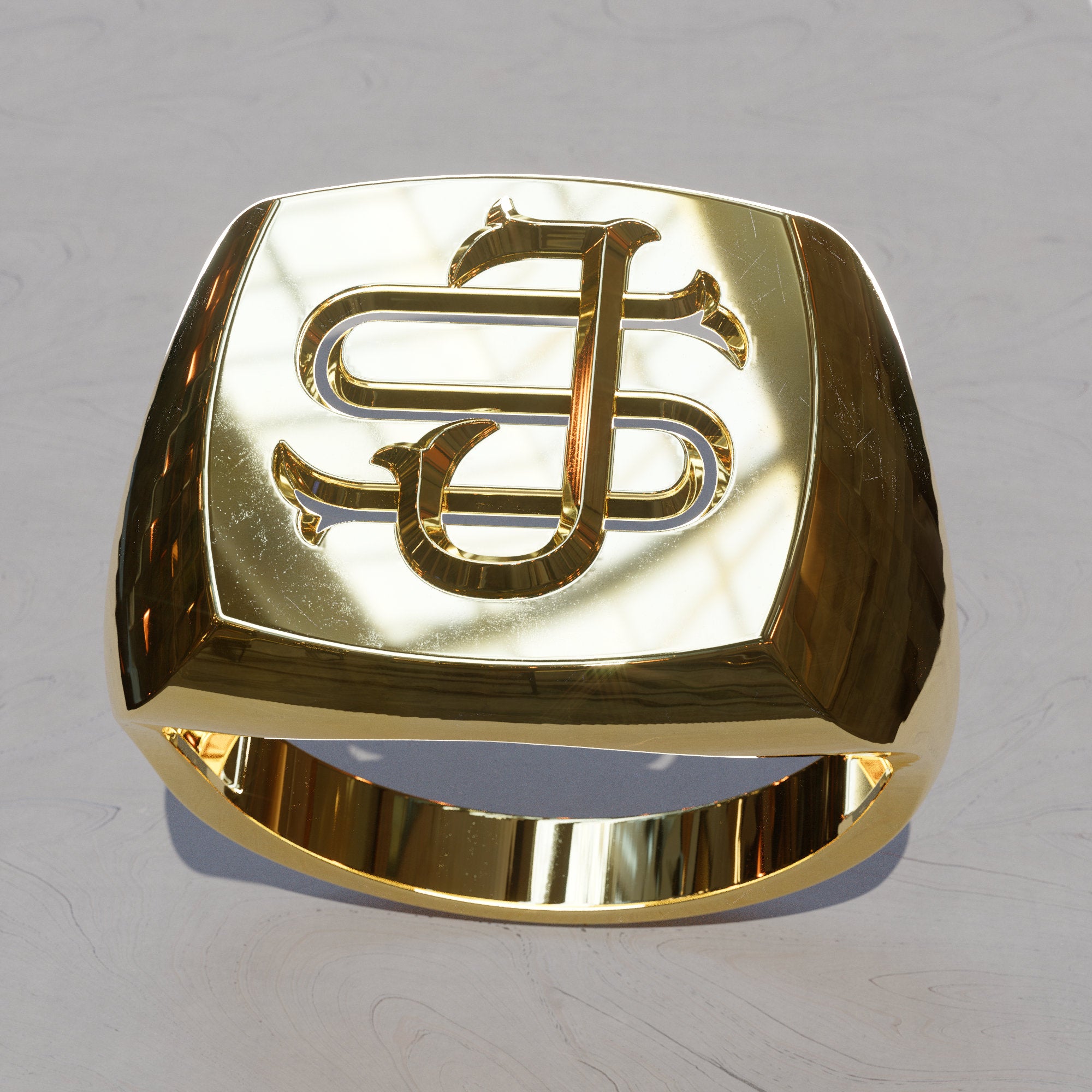 Merge Monogram Ring