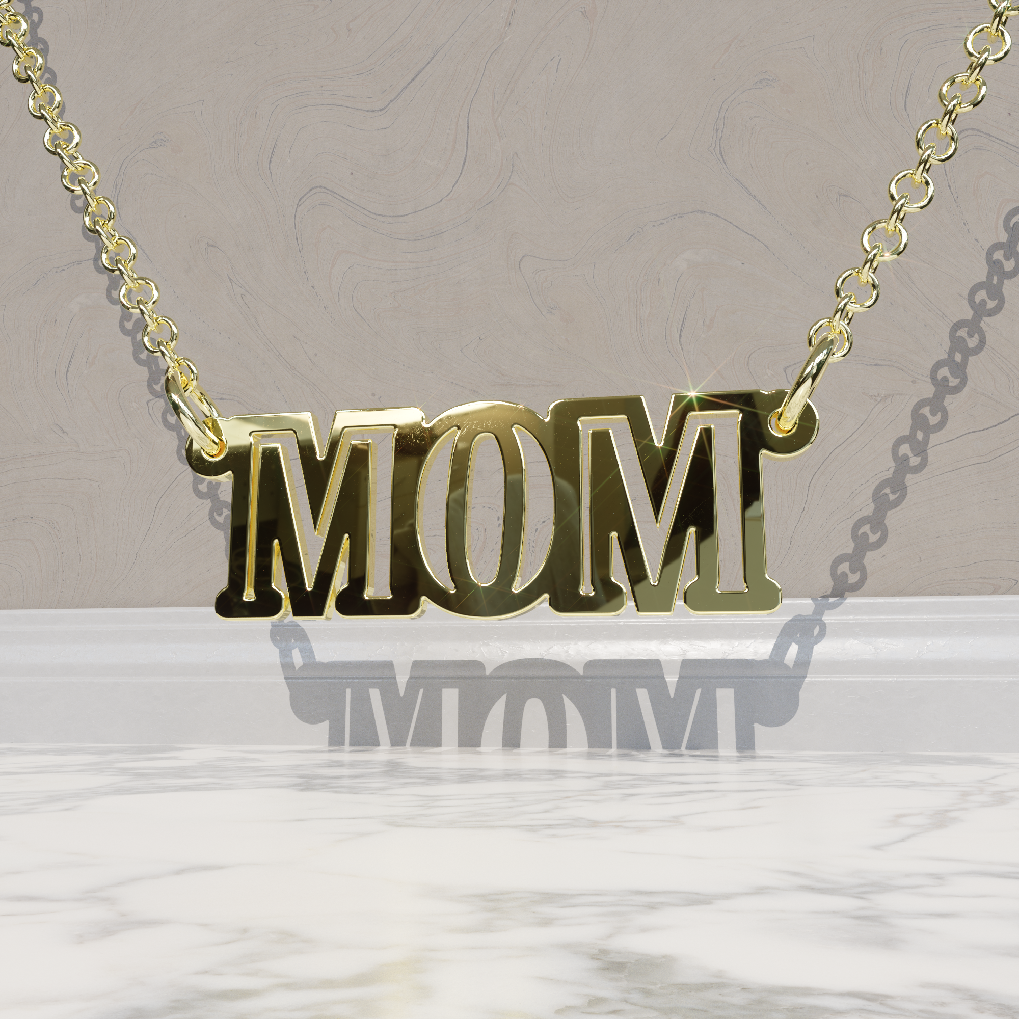 Mom Stellar Nameplate with Open Face