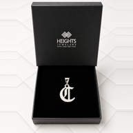 Gothic Script Initial Necklace | Sterling Silver | Lifetime Guarantee