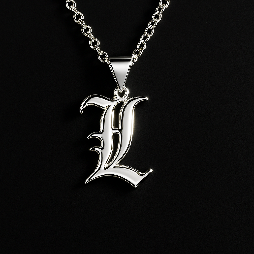 Old English Initial Necklace | Sterling Silver | 14K Gold Plated Pendant