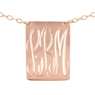Tag Monogram Necklace - rose gold