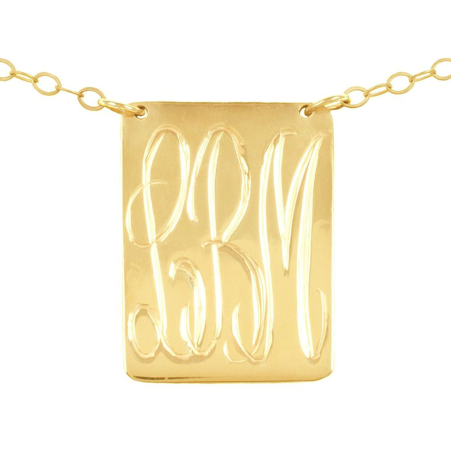 Tag Monogram Necklace - gold
