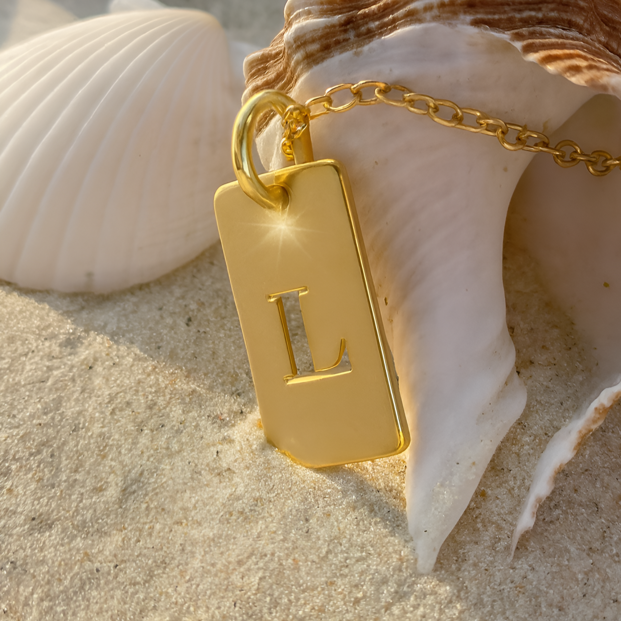 14kt, 10kt, Sterling Silver Or Gold Plated Sterling Silver Tab Initial Necklace Personalized Pendant