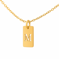 14kt, 10kt, Sterling Silver Or Gold Plated Sterling Silver Tab Initial Necklace Personalized Pendant