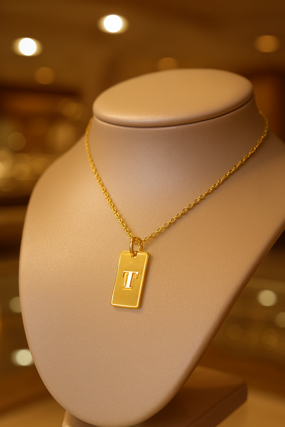 14kt, 10kt, Sterling Silver Or Gold Plated Sterling Silver Tab Initial Necklace Personalized Pendant