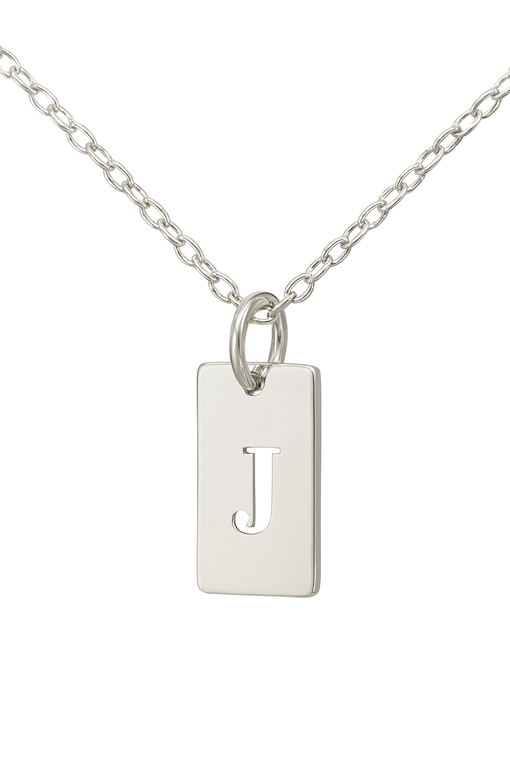 14kt, 10kt, Sterling Silver Or Gold Plated Sterling Silver Tab Initial Necklace Personalized Pendant