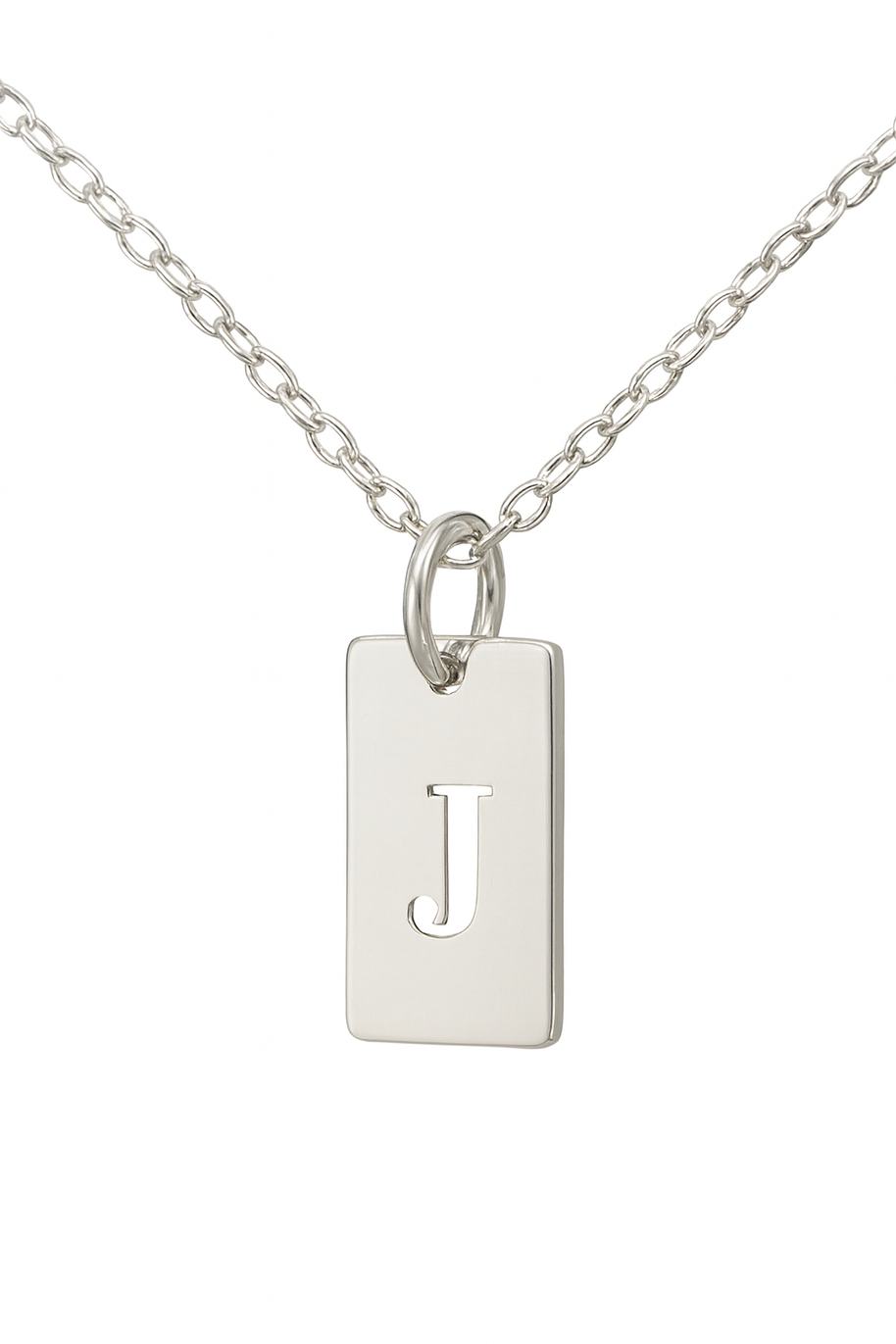 14kt, 10kt, Sterling Silver Or Gold Plated Sterling Silver Tab Initial Necklace Personalized Pendant