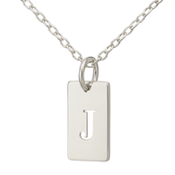 14kt, 10kt, Sterling Silver Or Gold Plated Sterling Silver Tab Initial Necklace Personalized Pendant