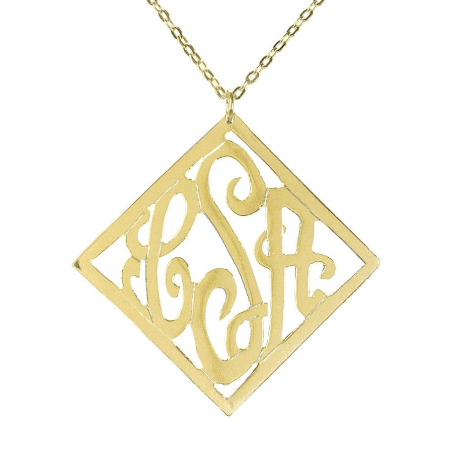 Stylish Monogram Necklace - gold