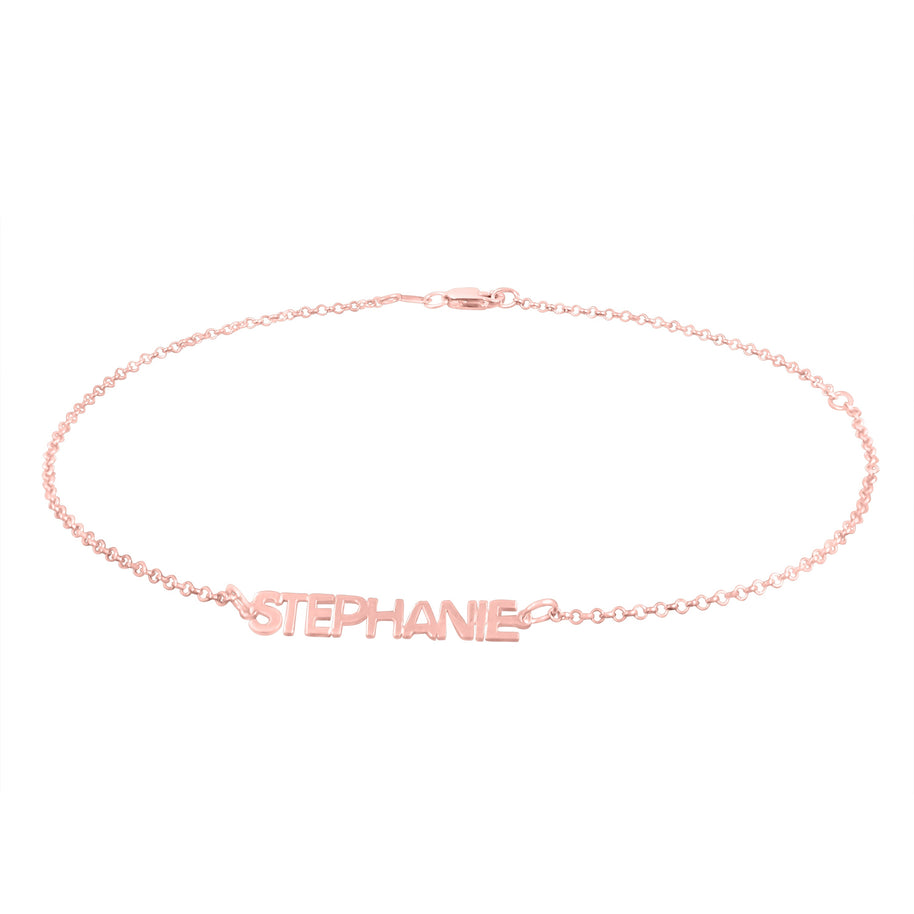 Mini Name Anklet - rose gold