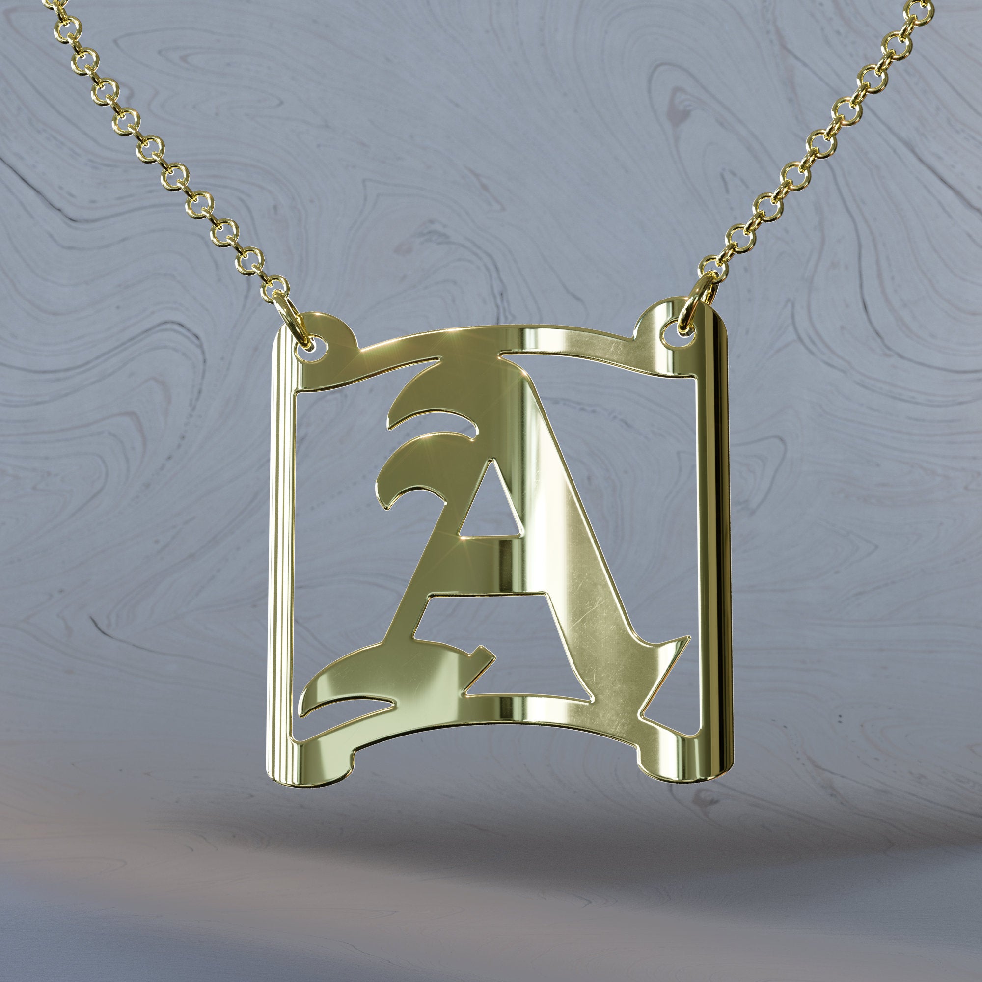 Prestige Scroll Initial Pendant