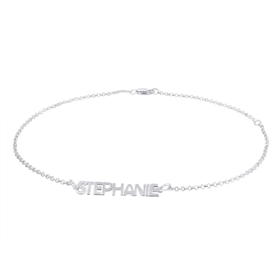Mini Name Anklet - sterling silver