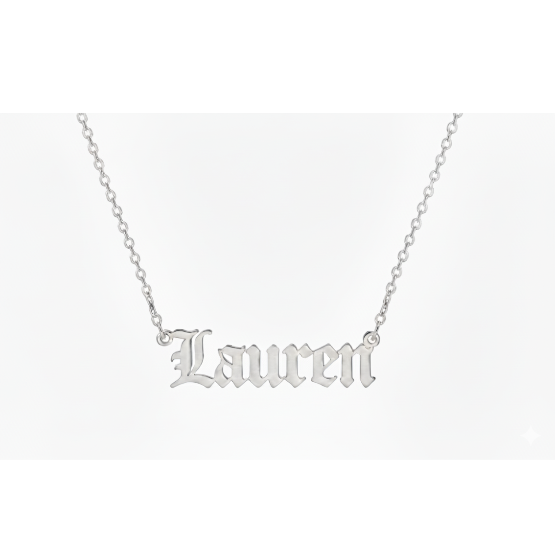 Old English Double Nameplate Necklace Custom Name Personalized
