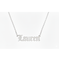 Old English Double Nameplate Necklace Custom Name Personalized
